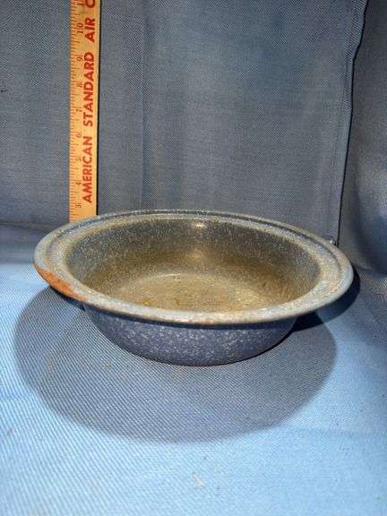 Vintage Blue Enamelware Bowl