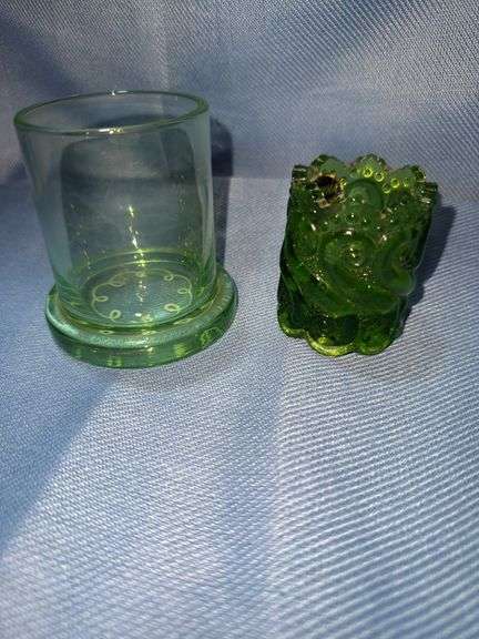 Small green decorative glasses