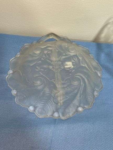 Frosted glass split dish, toothpick holder, bud vase, & more