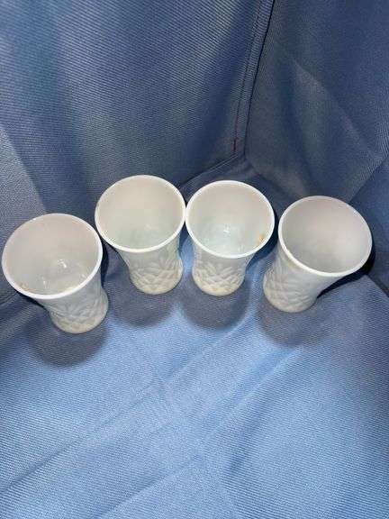 Vintage White Milk Glass Flower Bud Vases