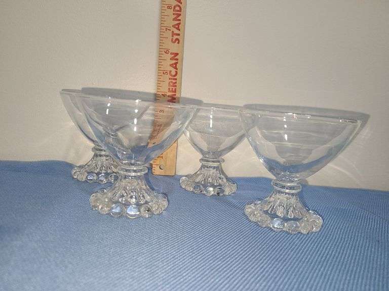 Vintage clear glass sherbet or champagne glasses