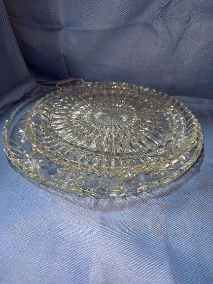 Vintage Clear Glass Serving Trays