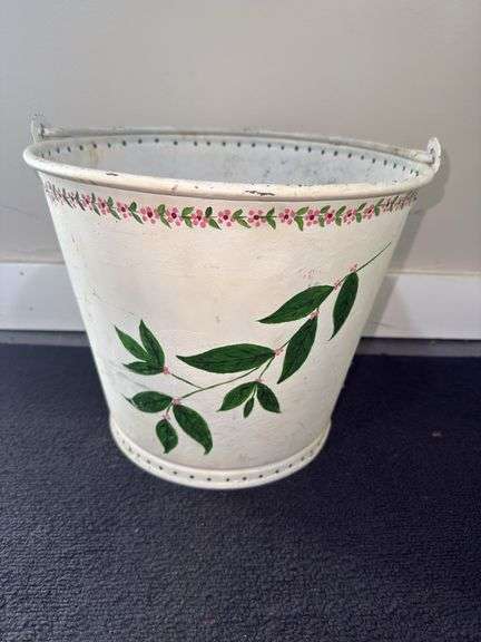 Hand Painted metal bucket