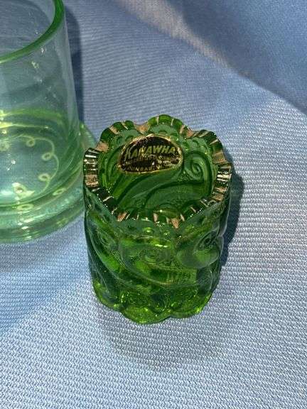 Small green decorative glasses