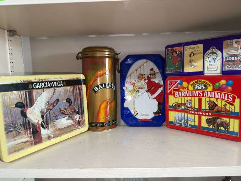 Collection of metal tins