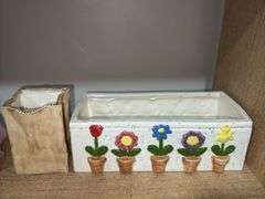 Ceramic flower pots and flower book