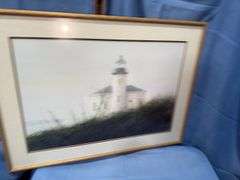 Lighthouse & Captain framed prints
