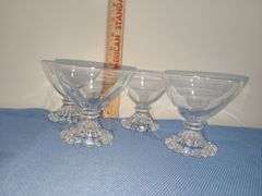 Vintage clear glass sherbet or champagne glasses