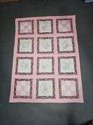 Child's quilt & vintage wooden hanger