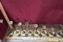 8 pc brass candlestick holders