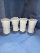 Vintage White Milk Glass Flower Bud Vases