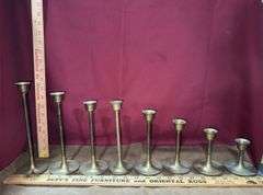 8 pc brass candlestick holders