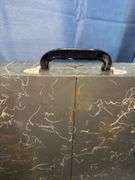 Gray metal folding table