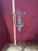 Clear glass candle holder