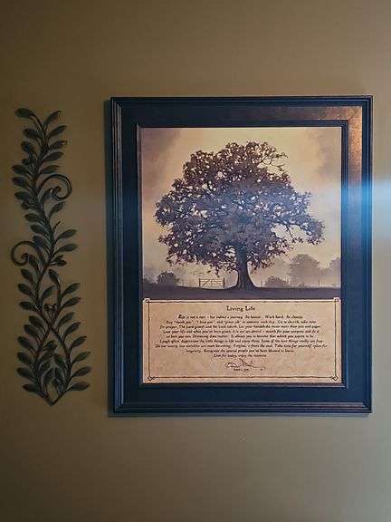 Framed Tree Print " Living Life " By Bonnie Mohr  & Sculptured Wall Decor