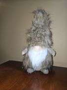 Dried Floral Floor Bouquet, Faux Flowers & Plush Gnome