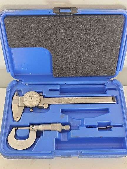 Machinist's 3 in 1 Measuring Kit With 6"Dial Caliper, 1"Micrometer
