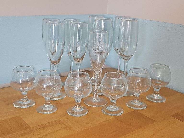 Champagne Flutes & Brandy Snifter