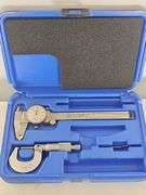 Machinist's 3 in 1 Measuring Kit With 6"Dial Caliper, 1"Micrometer