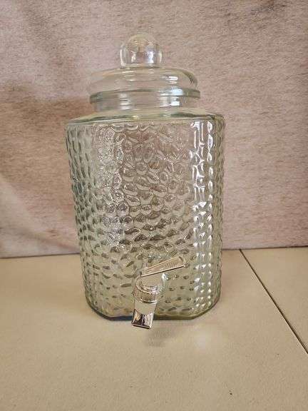 Pebbled Glass Beverage Dispenser