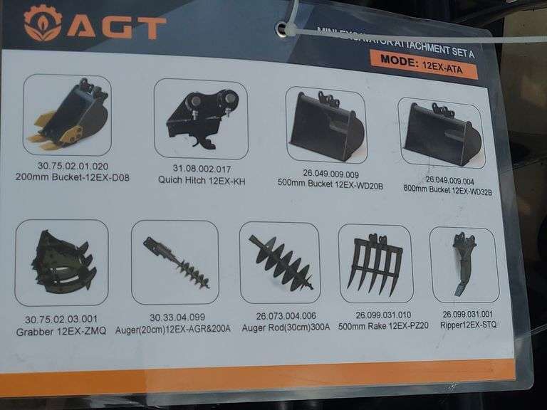 AGT MINI EX AUGER ATTACHMENT SET
