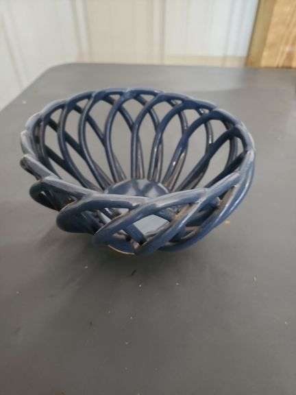 Hand Made - pottery basket bowl