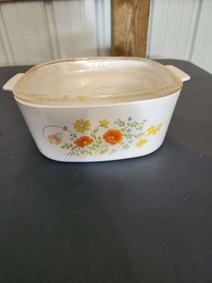 Vintage Corning Ware Casserole Baking Dish with Glass Lid