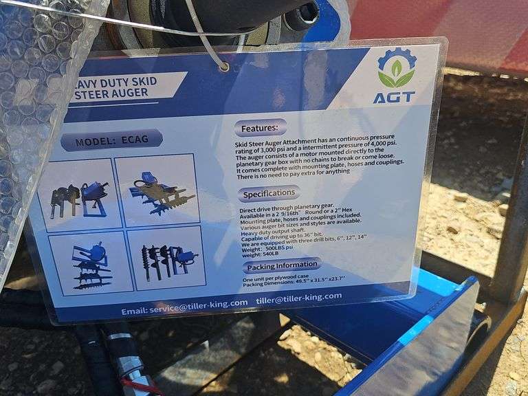 MOWER KING HEAVY DUTY SKID STEER AUGER