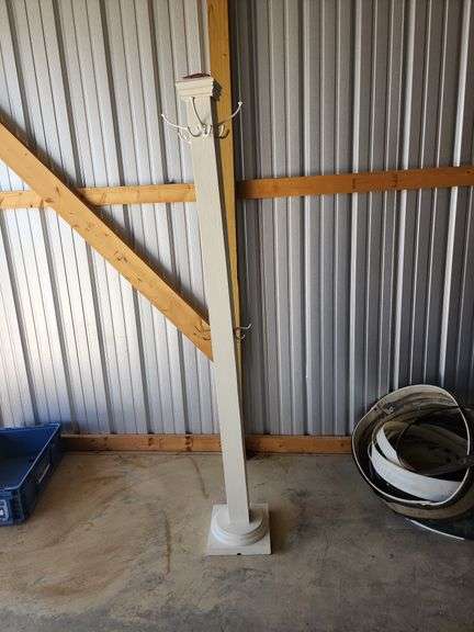 White wooden coat rack