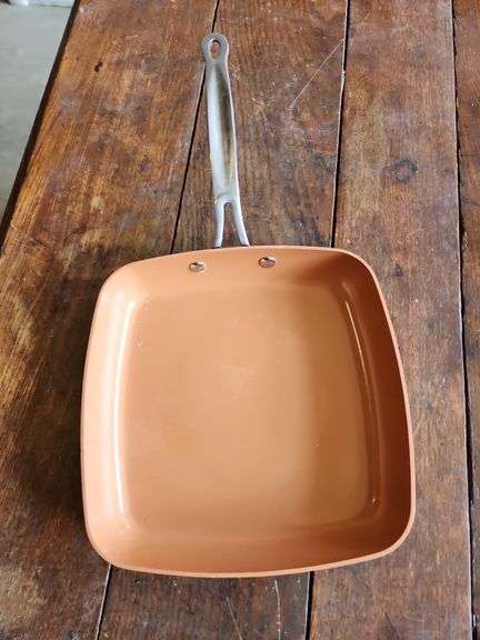 Red Copper Square Frying Pan