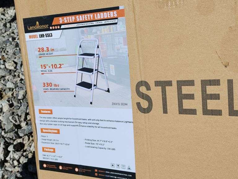 LAND HONOR 3 STEP SAFETY LADDER