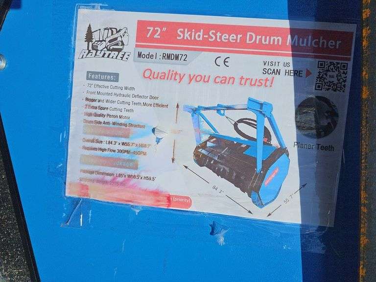 RAYTREE SKID STEER DRUM MULCHER (BLUE)