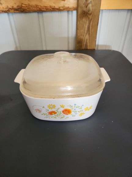 Vintage Corning Ware Casserole Baking Dish with Glass Lid