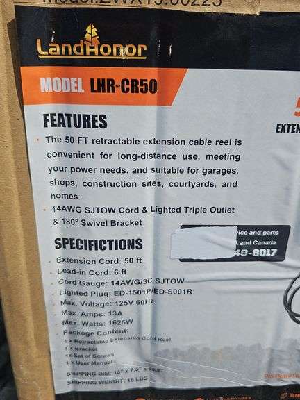 LAND HONOR 50FT CABLE EXTENSION REEL