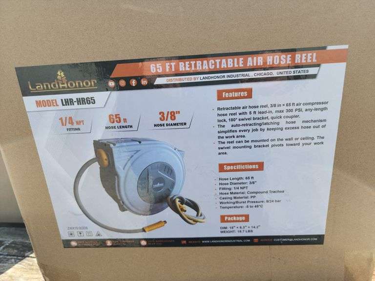 LAND HONOR 65FT RETRACTABLE HOSE REEL