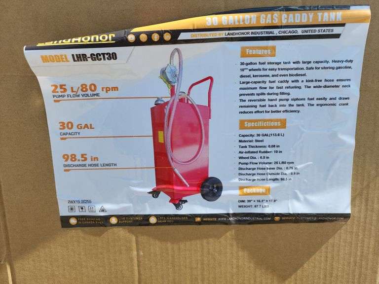 LAND HONOR 30GL GAS CADDY TANK