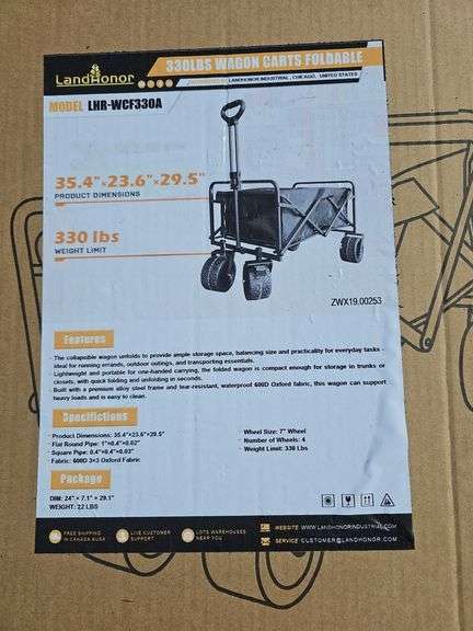 LAND HONOR 330LB FOLDABLE WAGON CART