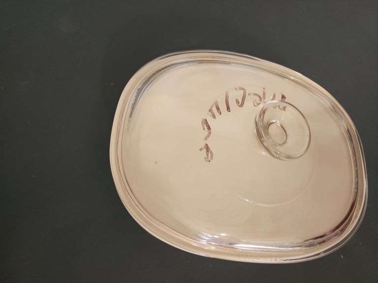 Vintage Corning Ware French White Oval Casserole Dish with Pyrex Glass Lid