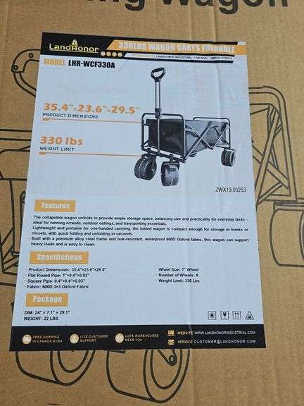 LAND HONOR 330LB FOLDABLE WAGON CART
