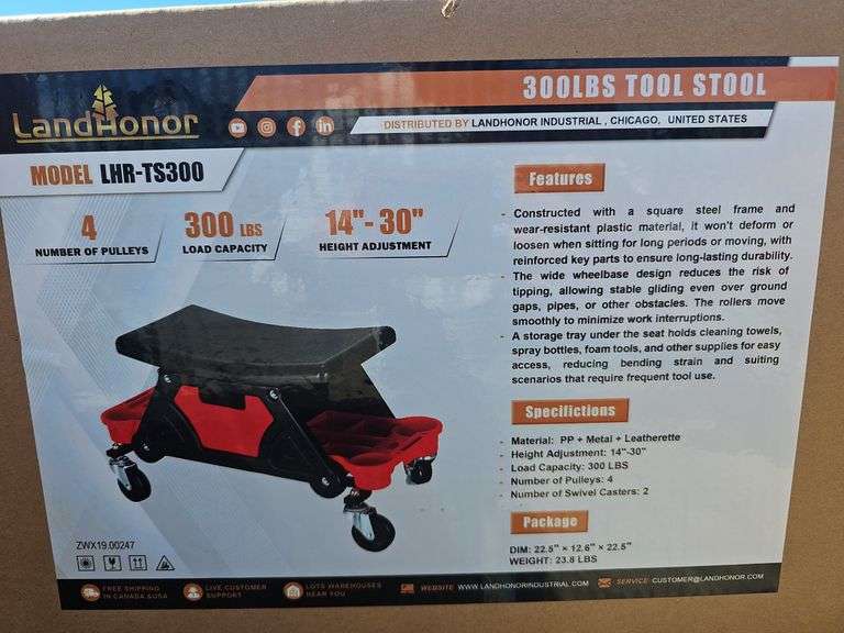 LAND HONOR 300LB TOOL STOOL