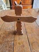 Vtg Alaskan Hand Carved Totem Pole Northwest Coast Native Thunderbird