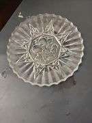 Fruit themed clear glass serving trays