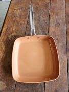 Red Copper Square Frying Pan