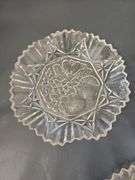 Fruit themed clear glass serving trays