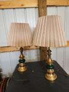 Vintage Brass Table Lamps with Shades