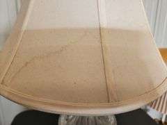 Frosted cut glass lamp with shade