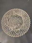 Fruit themed clear glass serving trays
