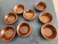 8pc wooden bowls