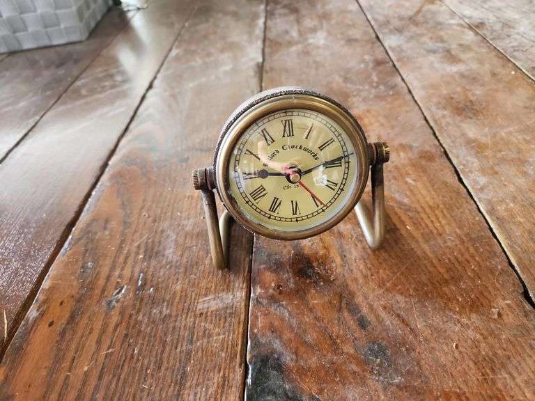 Vintage-style Brass Table Clock