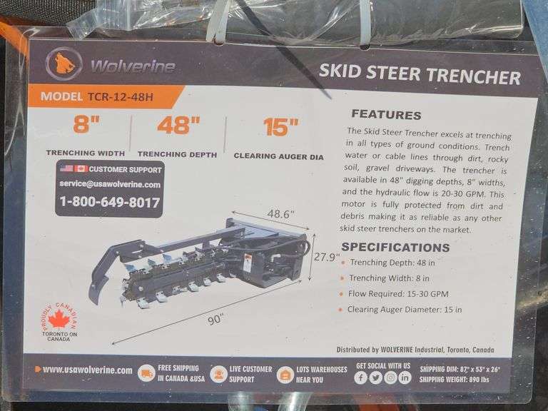 WOLVERINE SKID STEER TRENCHER